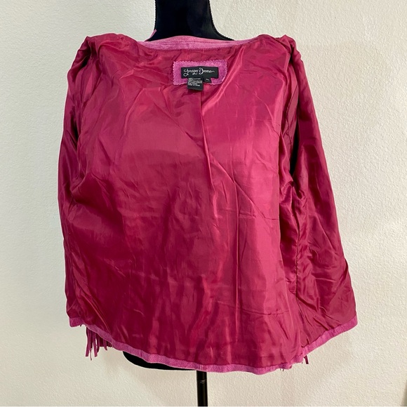 Prosper & Devine Purple Suede Leather Fringe Jacket Tiered Western XL - Picture 5 of 7